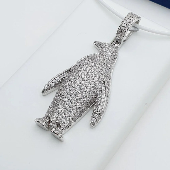 925 Sterling Silver Plated CZ Pendant, EVBRS627 - Picture 7 of 11